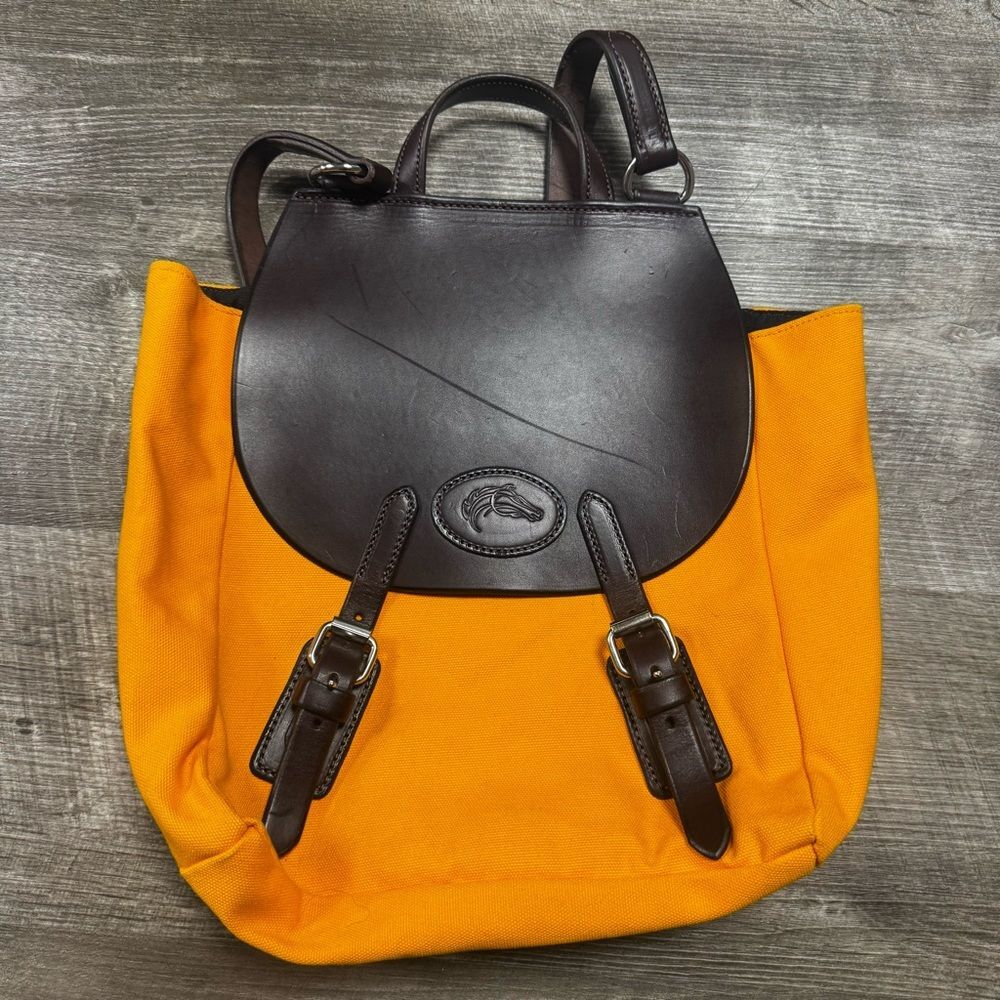 Rebecca Ray Equestrian Inspired Equus Backpack Canvas Duck & Bridle Leather